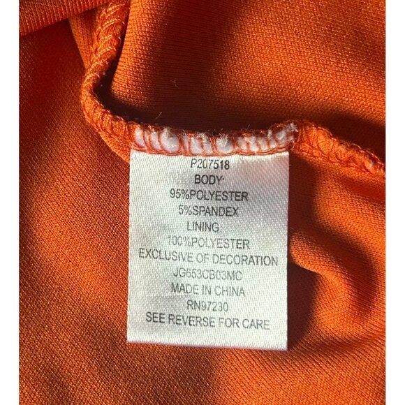 Retro Inspired Mesh Top Juniors L Orange Paisley Bell Sleeves Hippie Boho - Picture 6 of 9